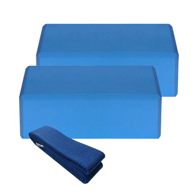 2pcs EVA Yoga Blocks 1pcs Cotton Yoga Strap