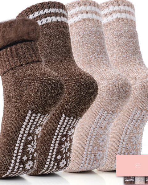 Mindful Cozy Thermal Grip Socks – 4 Pairs