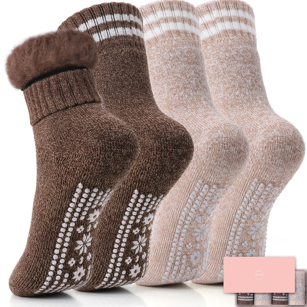 Mindful Cozy Thermal Grip Socks – 4 Pairs