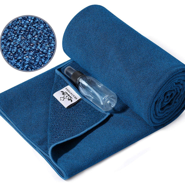 Silicone-Grip Hot Yoga Towel – Blue