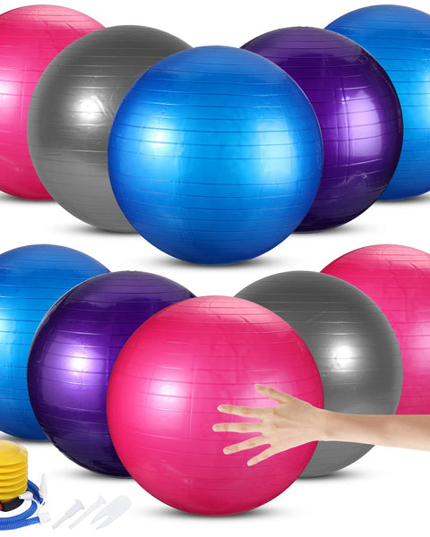 65 cm Exercise Ball Set – 10 Multicolored Balls