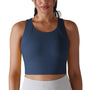 High-Neck Longline Yoga Bra – Blue