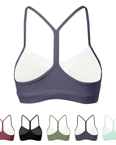 Light-Support Y-Back Yoga Bra – Gray
