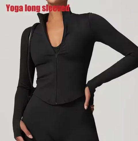 Women’s Yoga Zipper Crop Top