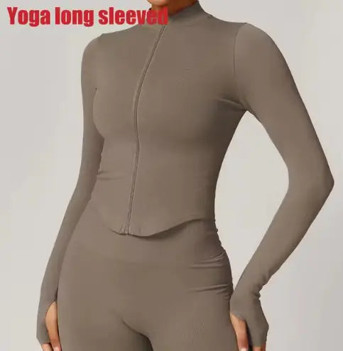 Women’s Yoga Zipper Crop Top
