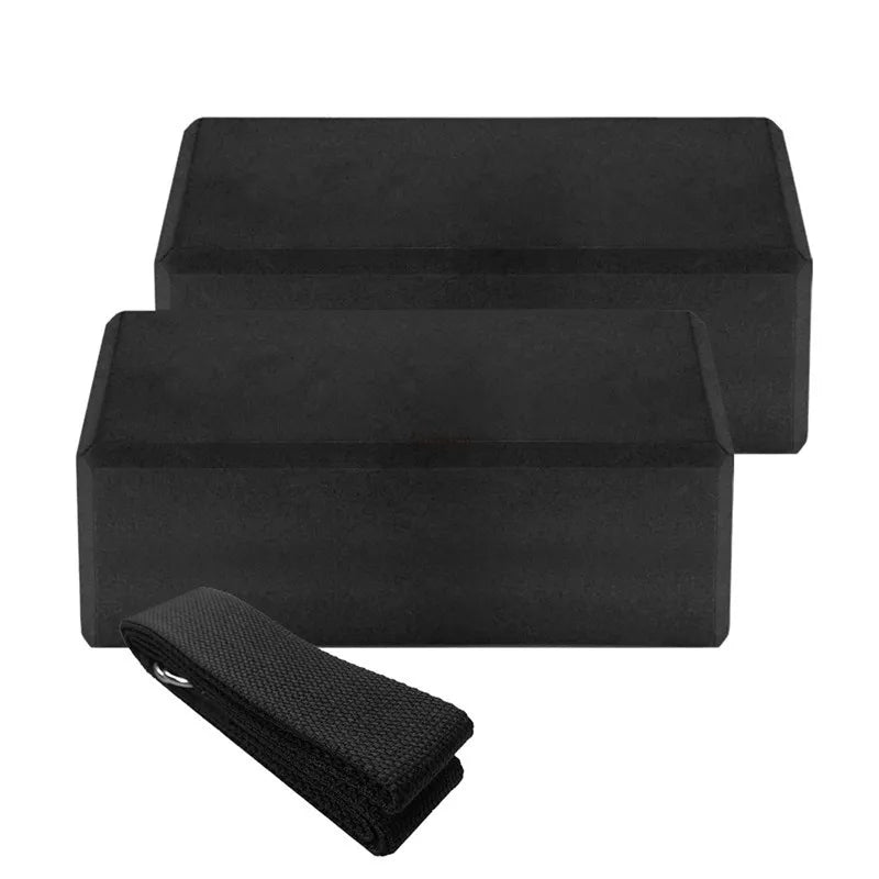 2pcs EVA Yoga Blocks 1pcs Cotton Yoga Strap