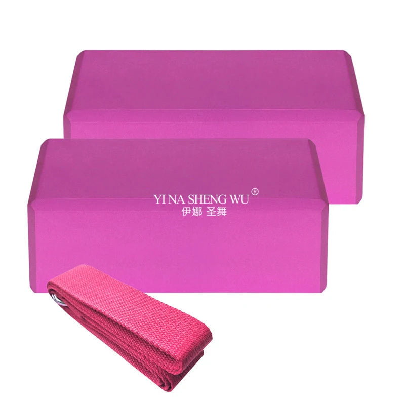 2pcs EVA Yoga Blocks 1pcs Cotton Yoga Strap