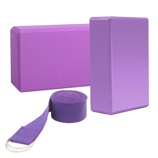 2pcs EVA Yoga Blocks 1pcs Cotton Yoga Strap