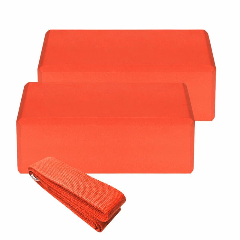 2pcs EVA Yoga Blocks 1pcs Cotton Yoga Strap
