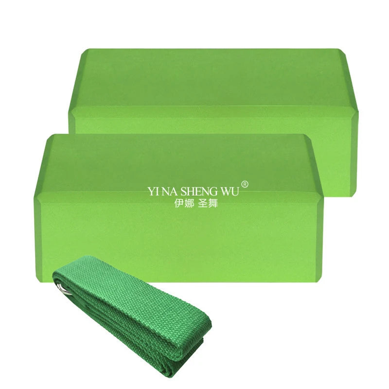 2pcs EVA Yoga Blocks 1pcs Cotton Yoga Strap