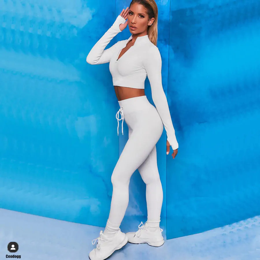 Women's Seamless Yoga Crop Top & Leggings Set