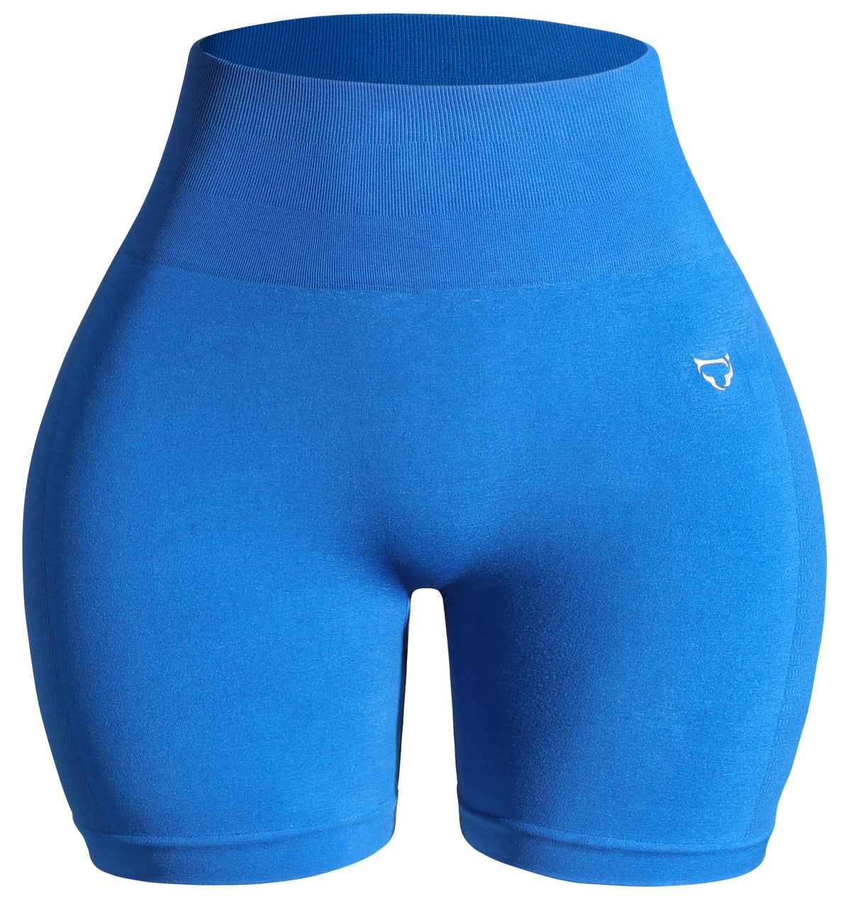 High-Waisted Seamless Yoga Shorts – Brilliant Blue