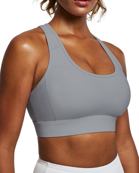 Steady Movement High-Support Sports Bra | Light Gray