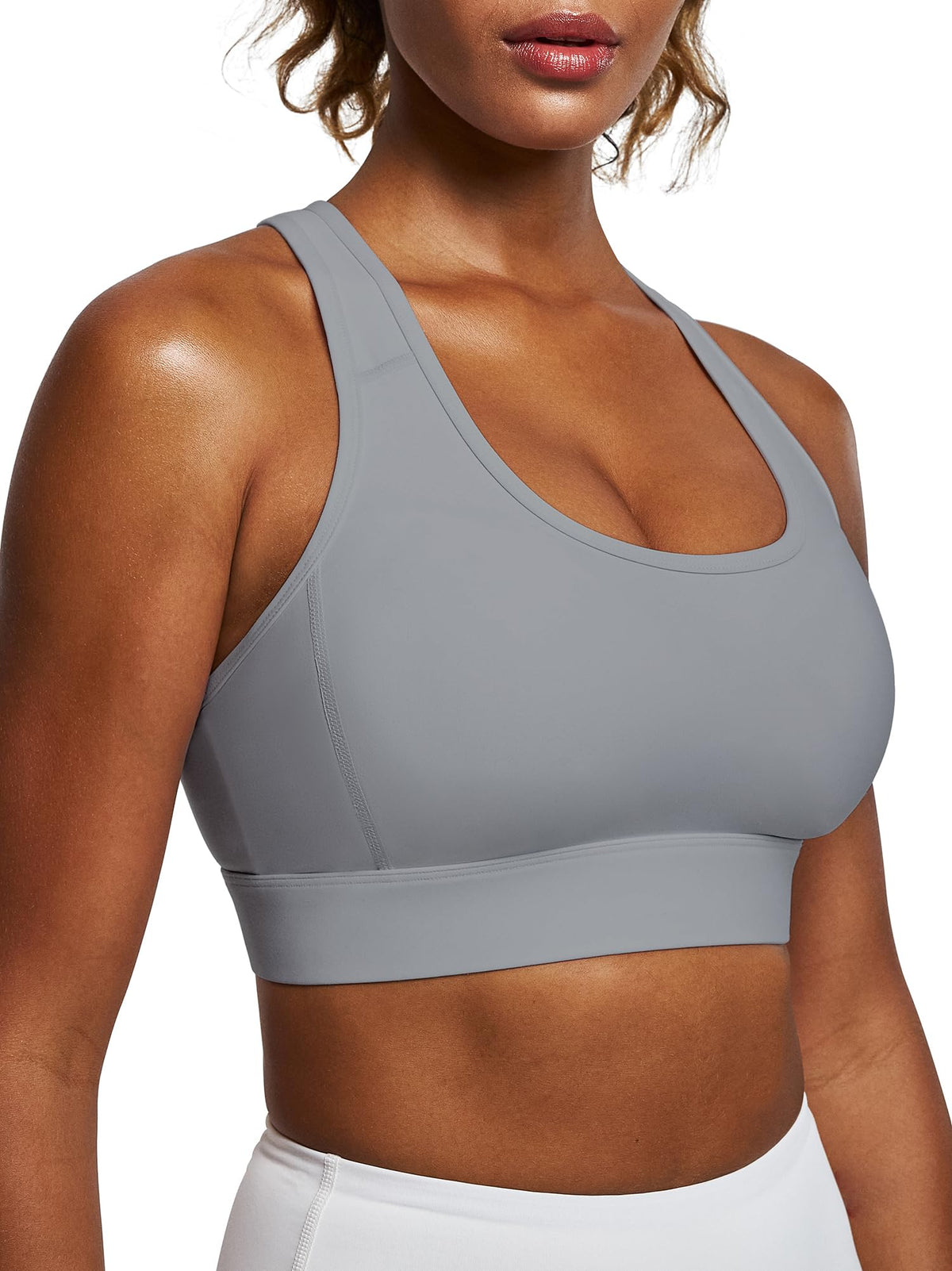 Steady Movement High-Support Sports Bra | Light Gray