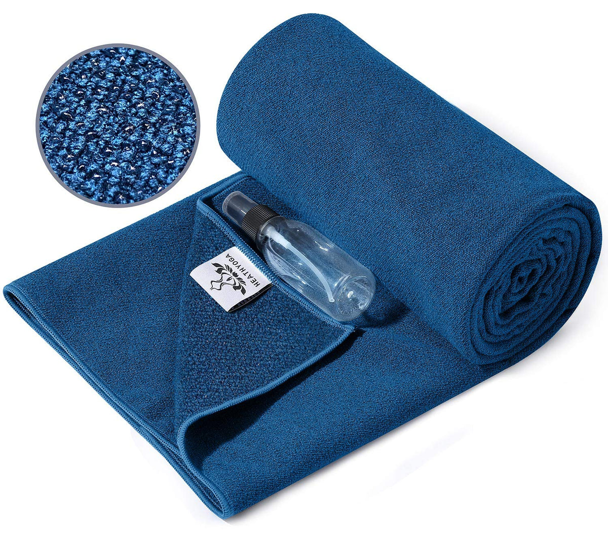 Silicone-Grip Hot Yoga Towel – Blue