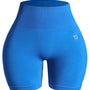 High-Waisted Seamless Yoga Shorts – Brilliant Blue
