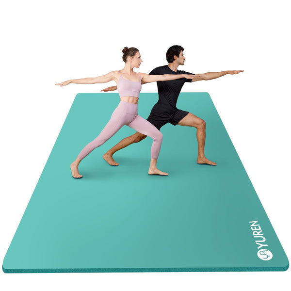 Extra-Wide Cushioned Yoga Mat – Light Blue
