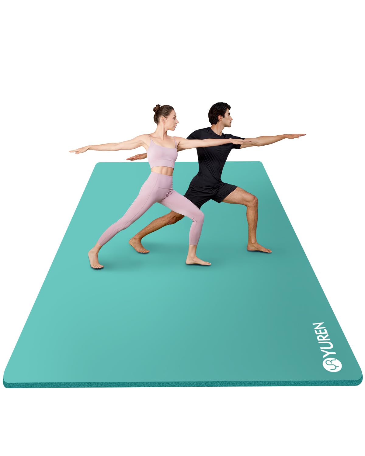 Extra-Wide Cushioned Yoga Mat – Light Blue