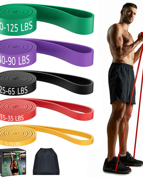 Resistance Band Set with Carry Bag – 5 Bands