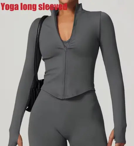 Women’s Yoga Zipper Crop Top